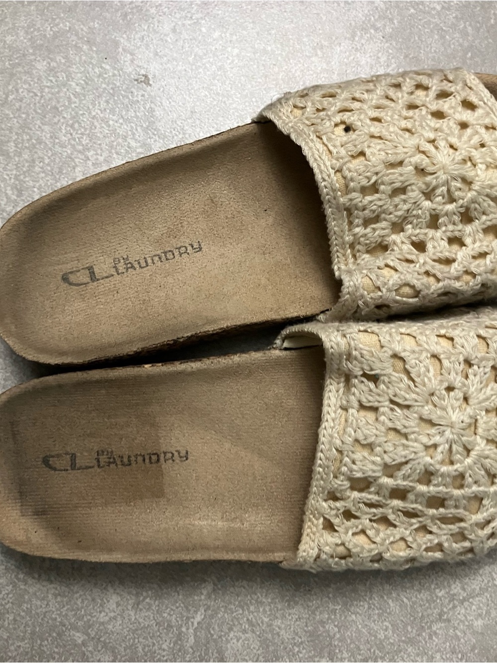 Crochet Slide Sandals in Cream - Picture 2 of 4